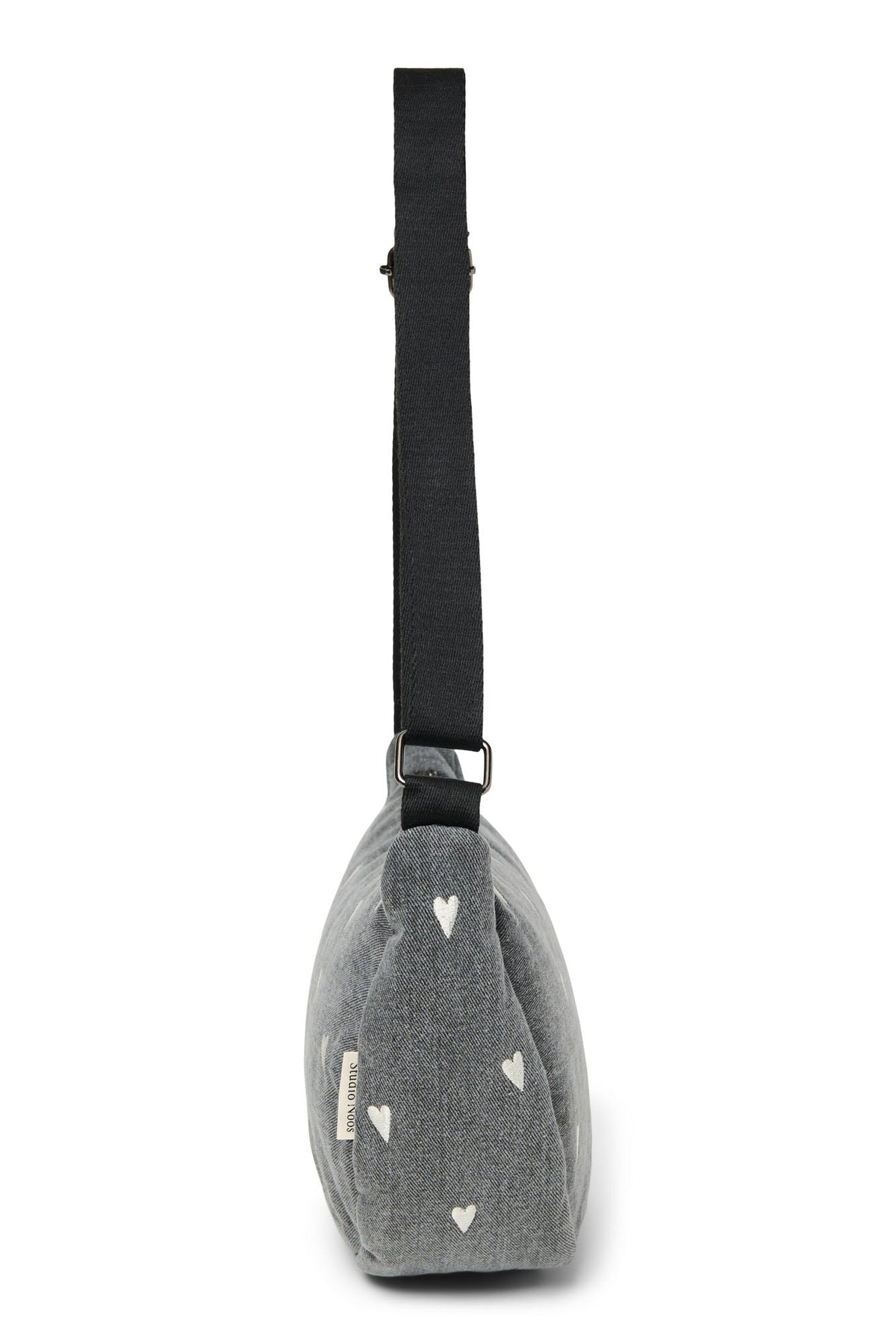Denim Adult Fanny Pack | Grey Hearts