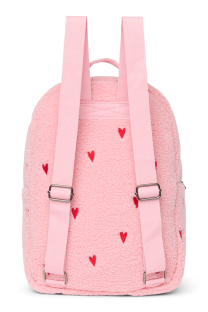 Teddy Midi Backpack | Light Pink Hearts