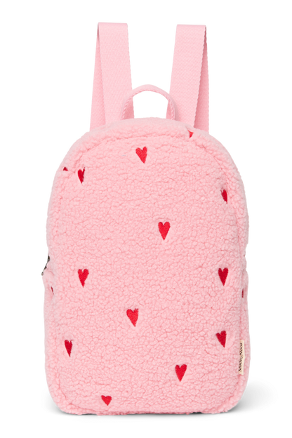 Teddy Mini Backpack | Light Pink Hearts