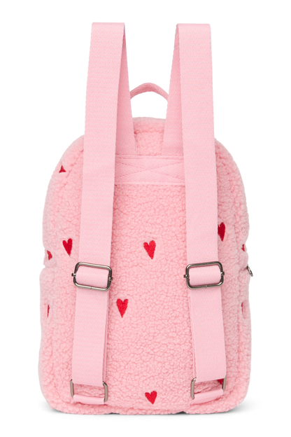 Teddy Mini Backpack | Light Pink Hearts