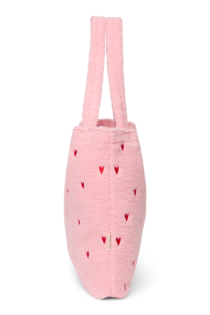 Teddy Mom Bag | Light Pink Hearts