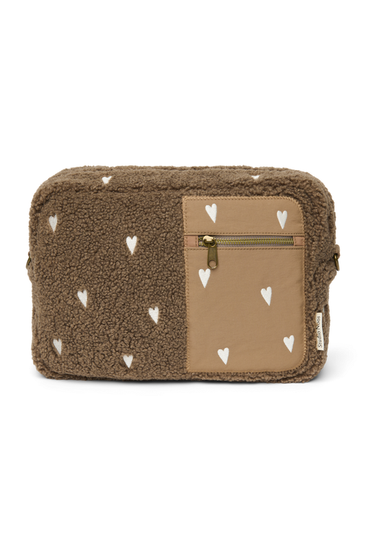 Teddy Stroller Organizer | Brown Hearts