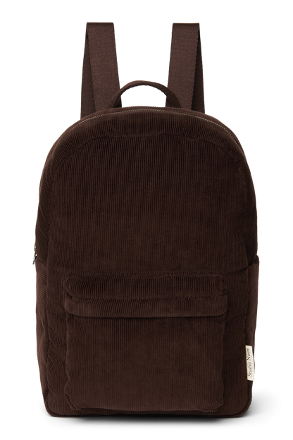 Rib Puffy Midi Backpack | Dark Brown