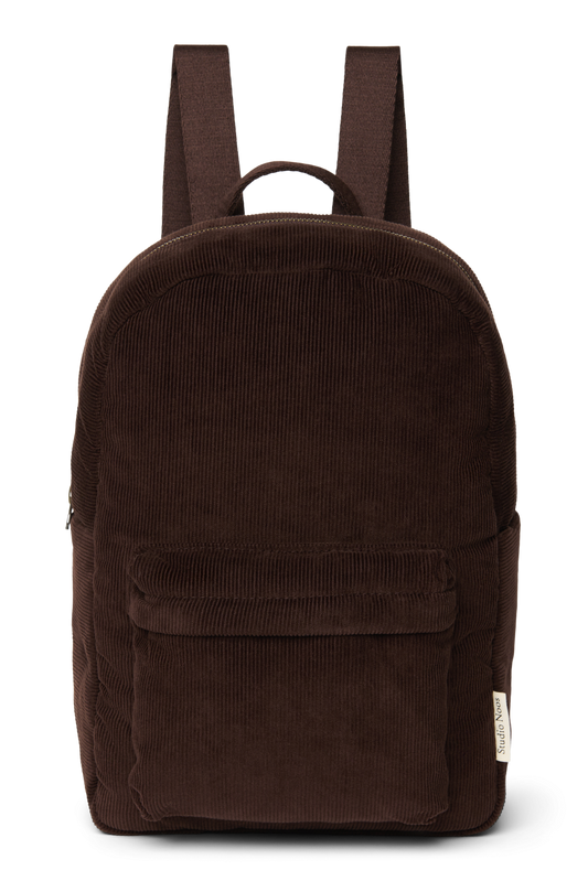 Rib Puffy Midi Backpack | Dark Brown