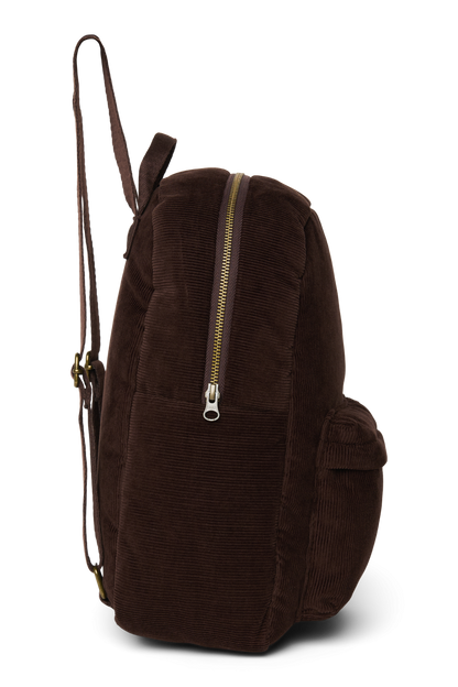Rib Puffy Midi Backpack | Dark Brown