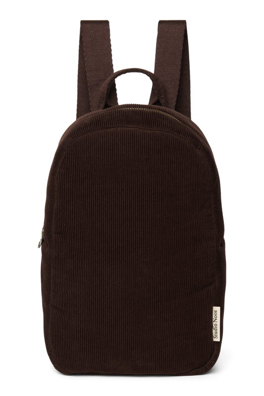 Rib Puffy Mini Backpack | Dark Brown