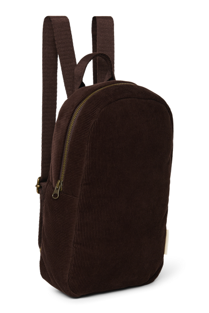 Rib Puffy Mini Backpack | Dark Brown