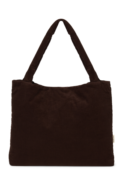 Rib Puffy Mom Bag | Dark Brown