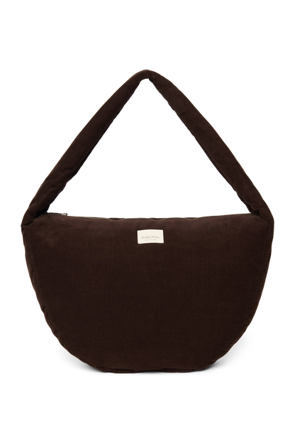 Rib Puffy Cross Body Bag | Dark Brown