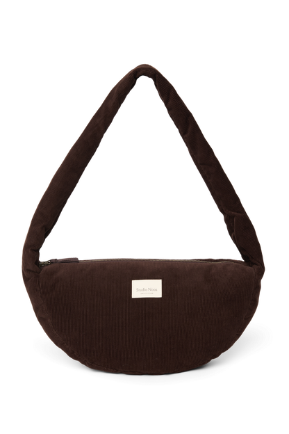 Rib Puffy Mini Cross Body Bag | Dark Brown