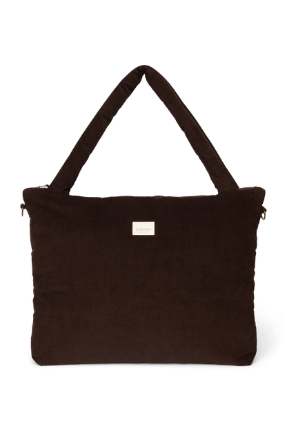 Rib Puffy Diaper Bag | Dark Brown