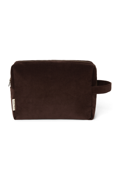 Rib Puffy Toiletry Bag | Dark Brown