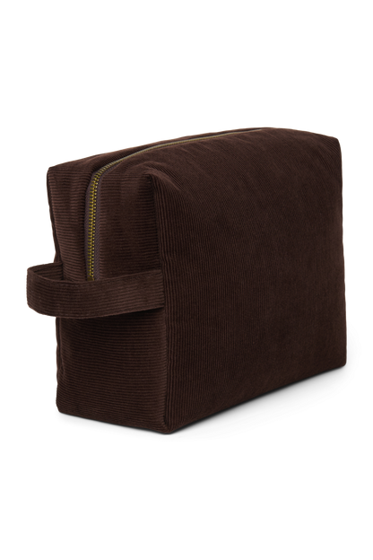 Rib Puffy Toiletry Bag | Dark Brown
