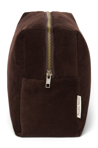 Rib Puffy Toiletry Bag | Dark Brown