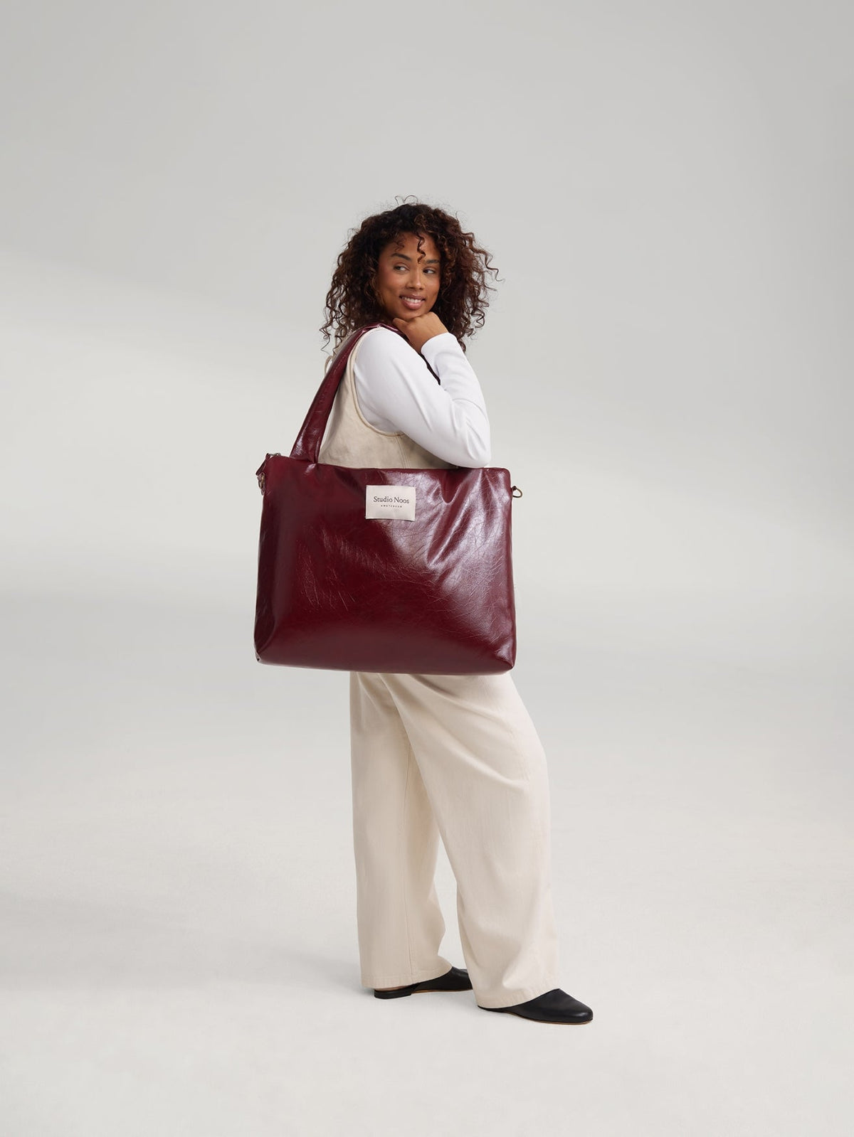 Vegan Leather Diaper Bag | Burgundy