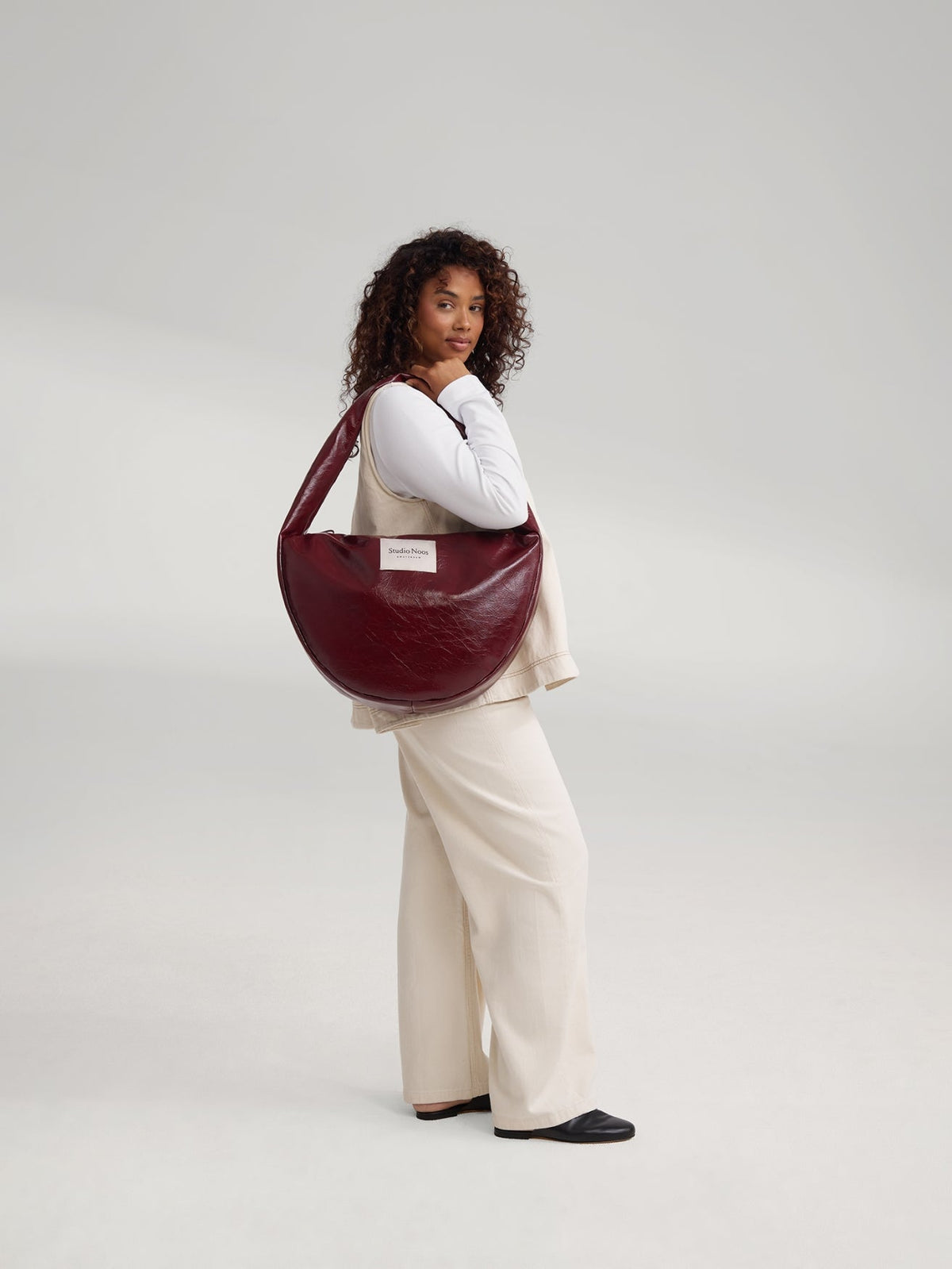 Vegan Leather Cross Body Bag | Burgundy