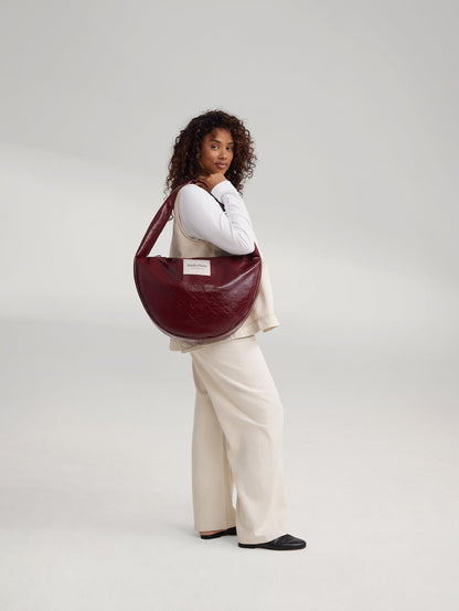 Vegan Leather Cross Body Bag | Burgundy