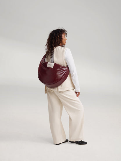 Vegan Leather Cross Body Bag | Burgundy