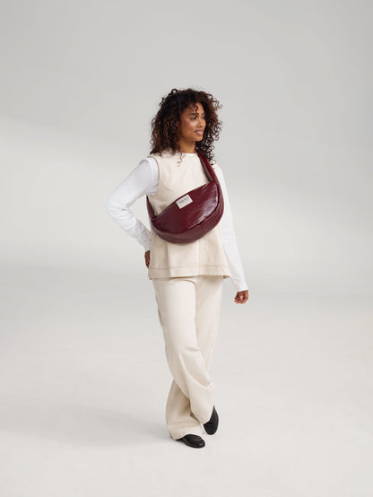 Vegan Leather Mini Cross Body Bag | Burgundy