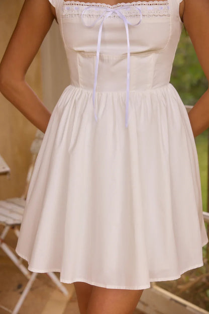 Moonflower Melodies Mini Dress White