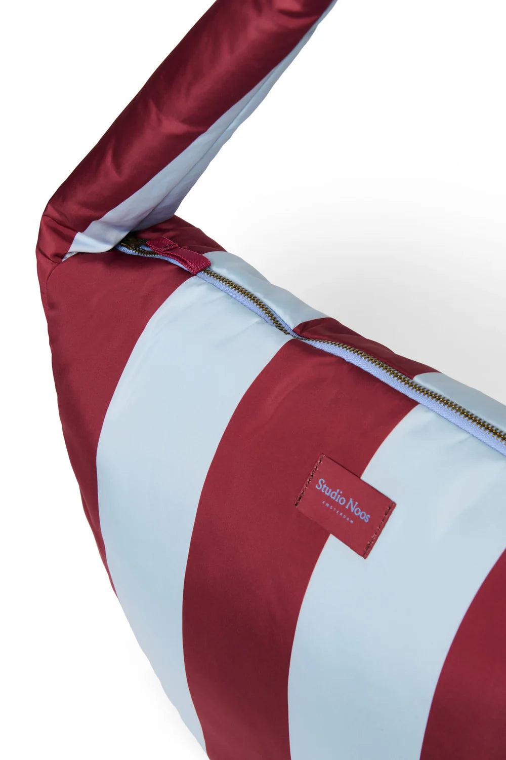 Bordeaux/Light Blue Bold Stripe Cross Body Bag