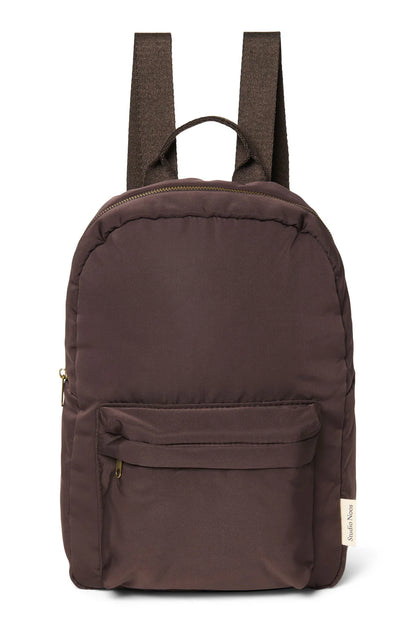 Brown Hearts Puffy Midi Backpack