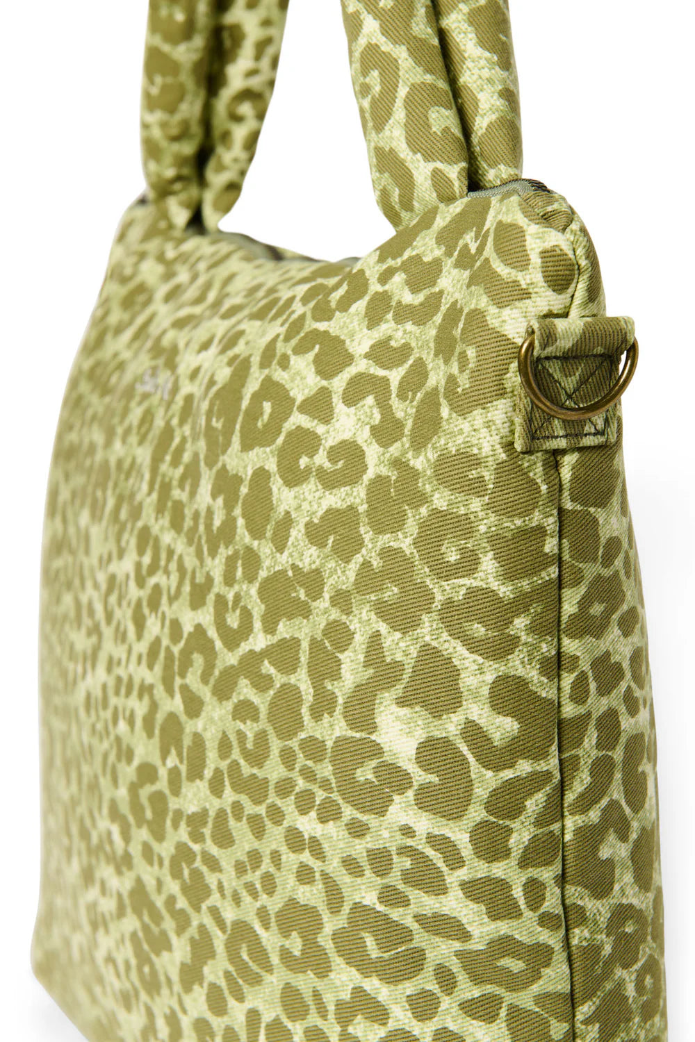 Green Leopard Cotton Diaper Bag