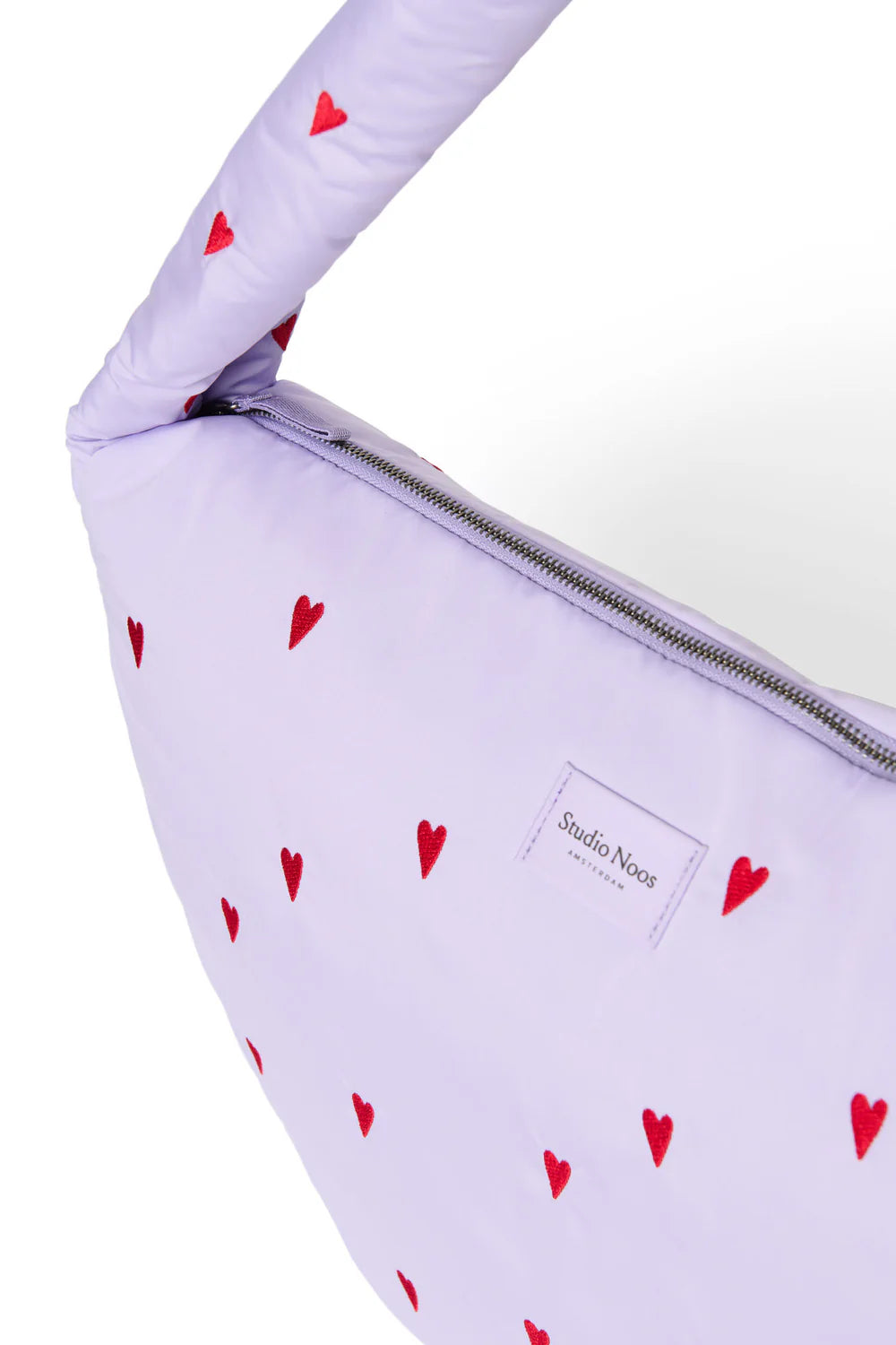 Purple Hearts Puffy Cross Body Bag