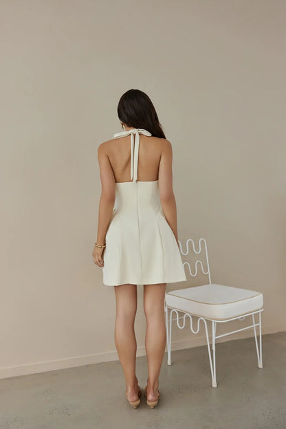 Trägerloses Mini-Kleid „Starry Eyes“ in Gelb