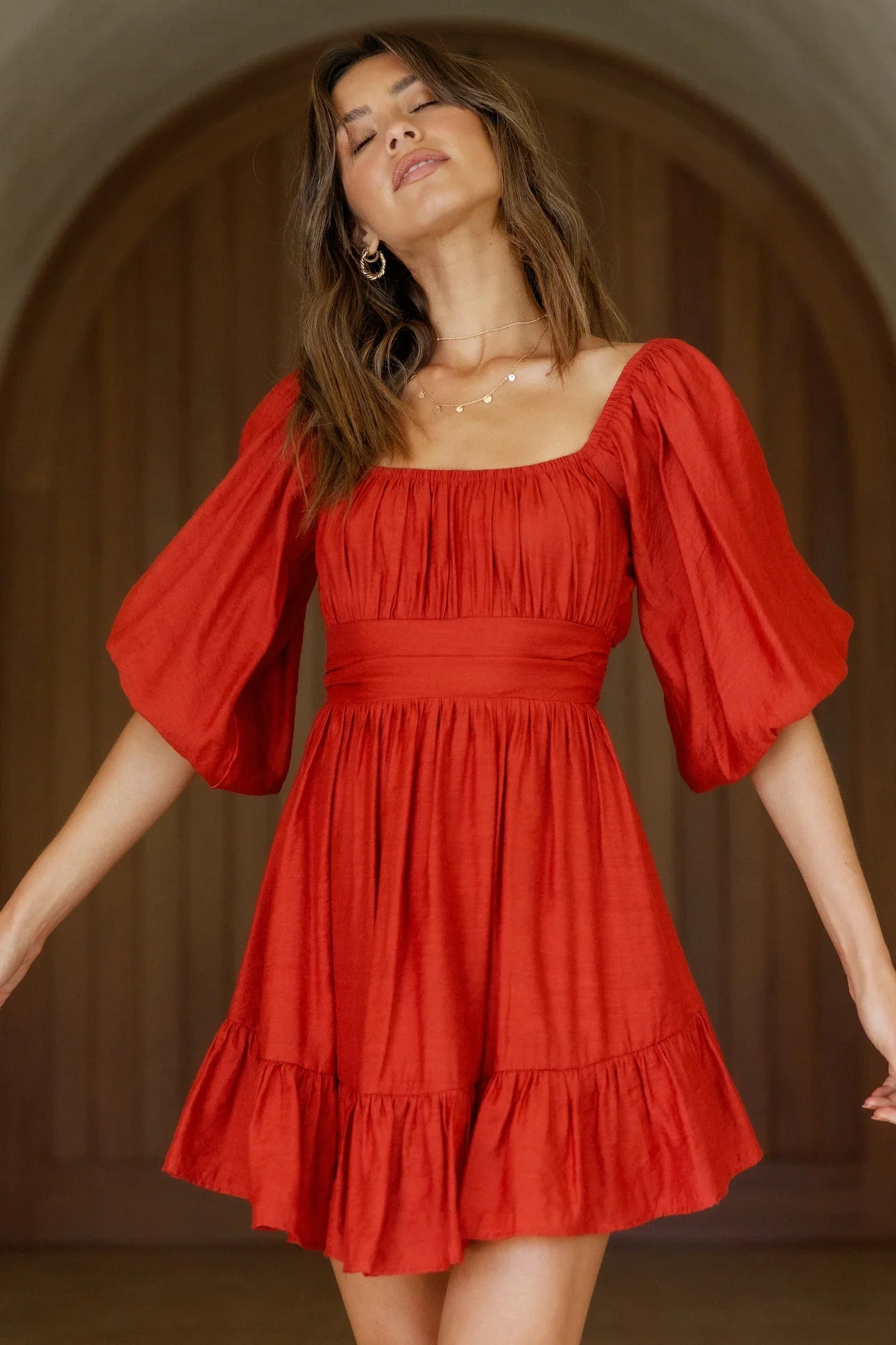Mondstein-Kleid Rot