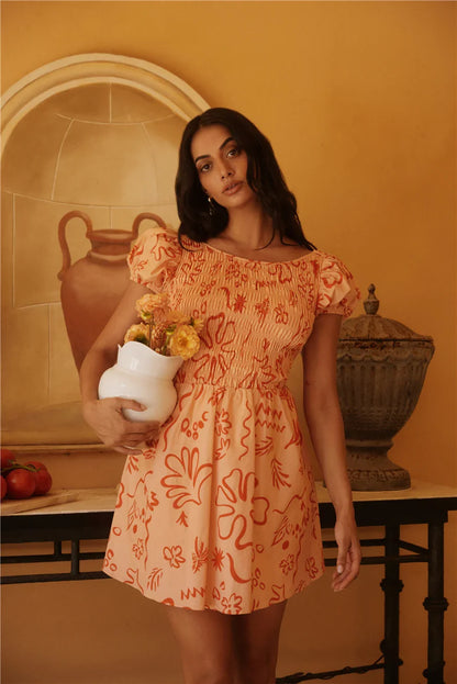 Sunset Scenes Minikleid Orange