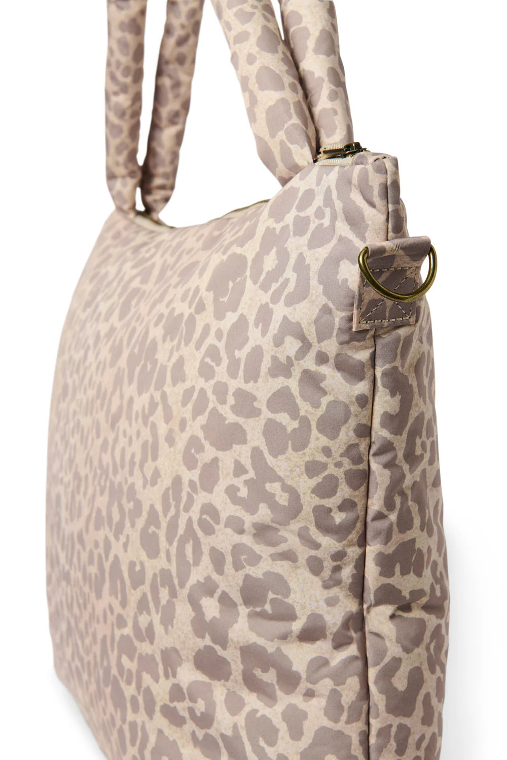 Beige Leopard Puffy Diaper Bag