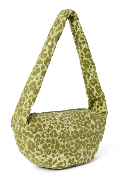 Brown Leopard Cotton Mini Cross Body Bag