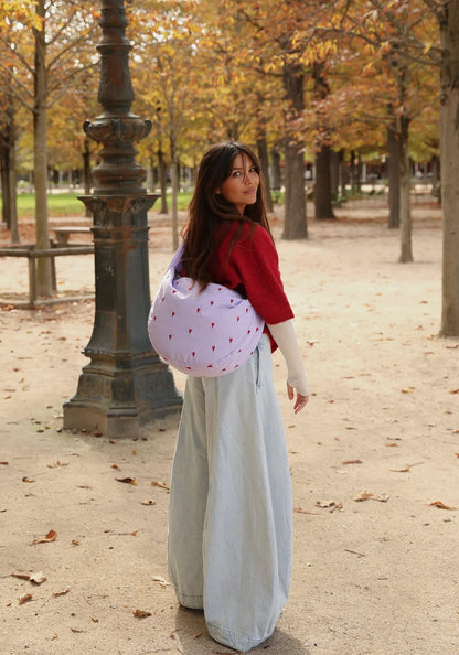 Purple Hearts Puffy Cross Body Bag