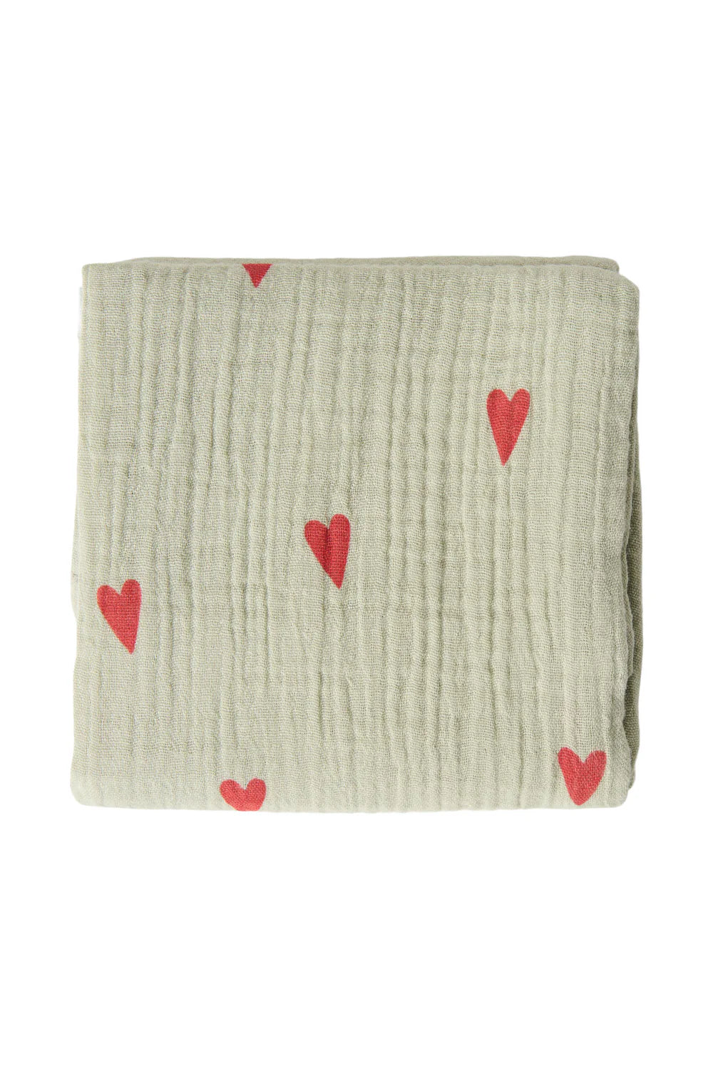 Green Hearts Swaddle Print Medium