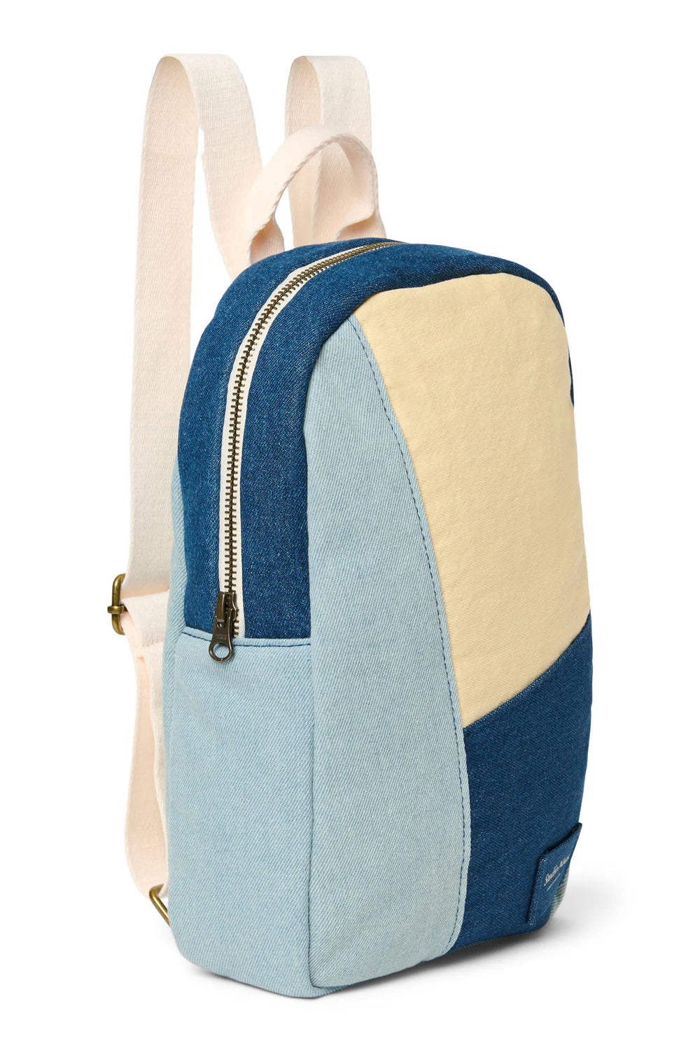 Denim Patchwork Mini Backpack