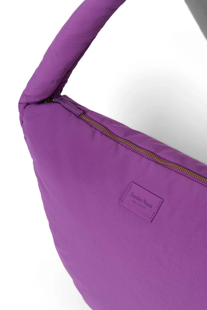 Purple Textured Puffy Cross Body Bag