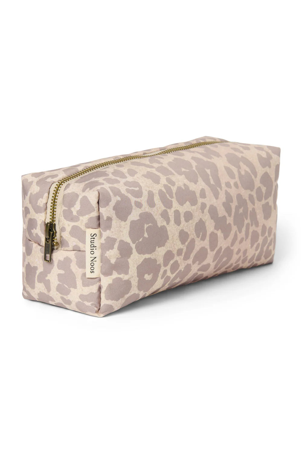 Beige Leopard Puffy Pouch