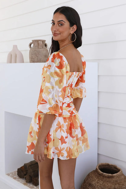 Gänseblümchenkleid Orange