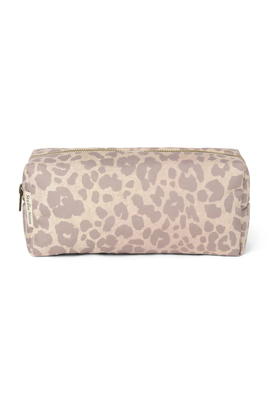 Beige Leopard Puffy Pouch