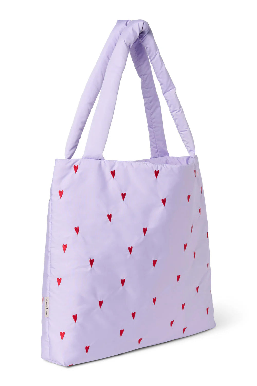 Light Blue Hearts Puffy Mom Bag