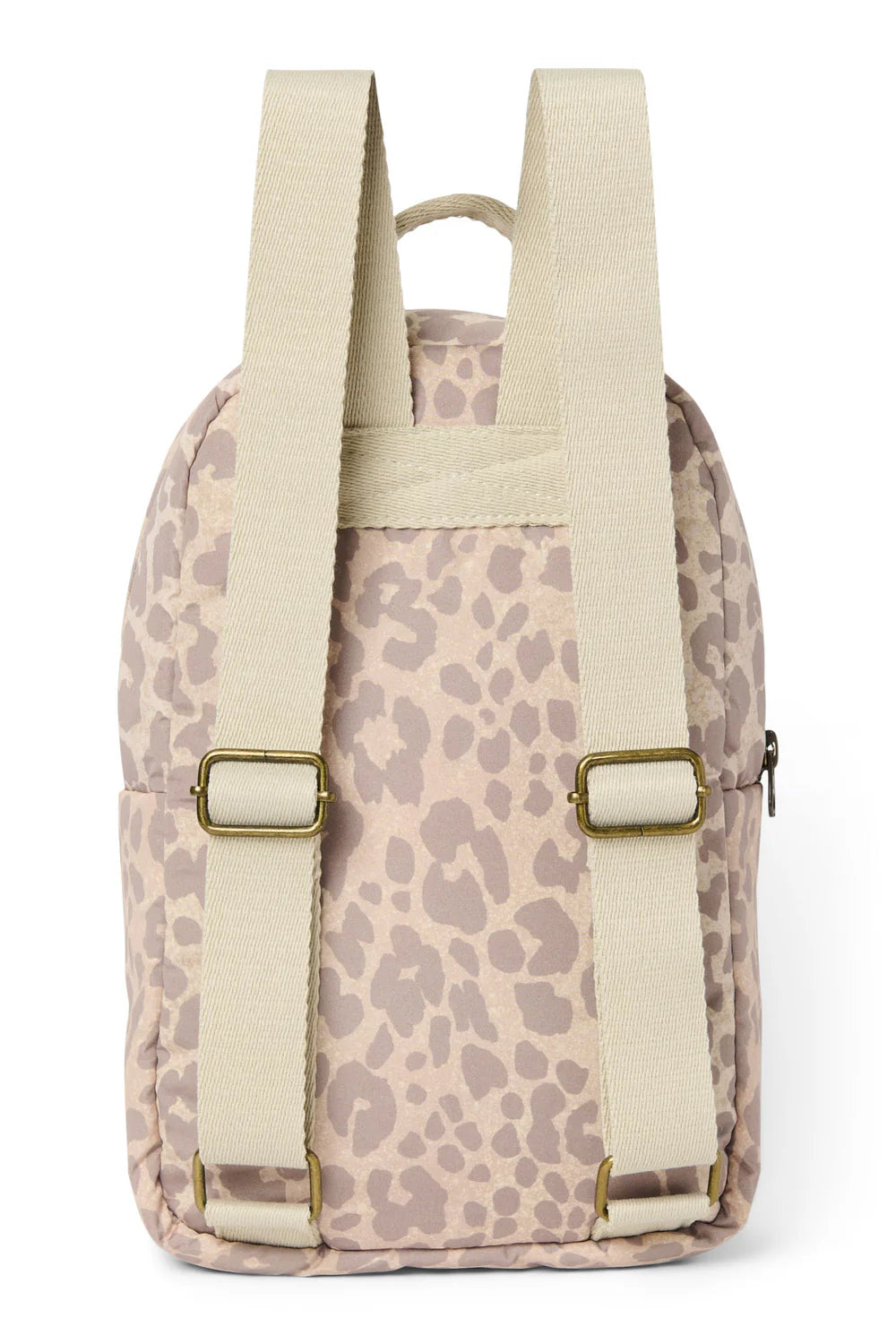 Beige Leopard Puffy Mini Backpack