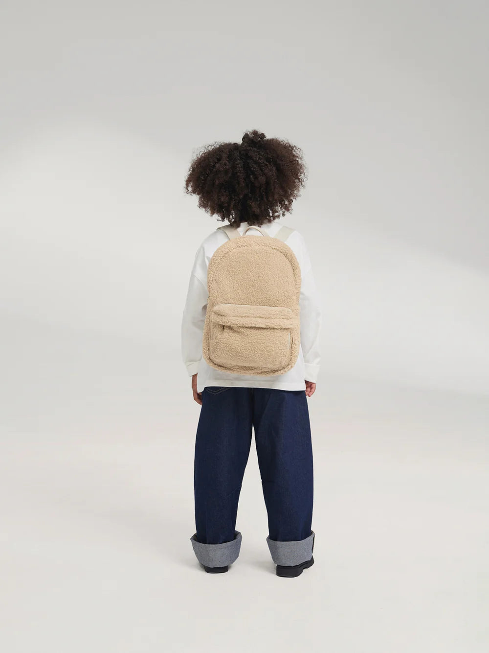 Brown Teddy Midi Backpack Front Pocket