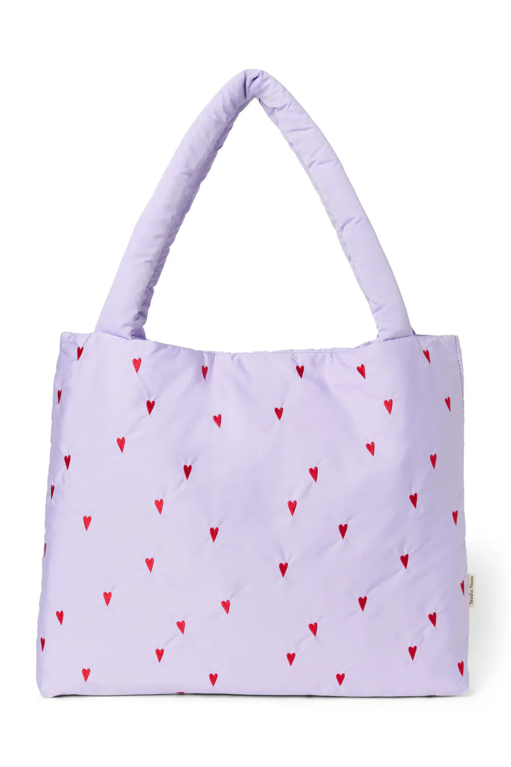Light Blue Hearts Puffy Mom Bag
