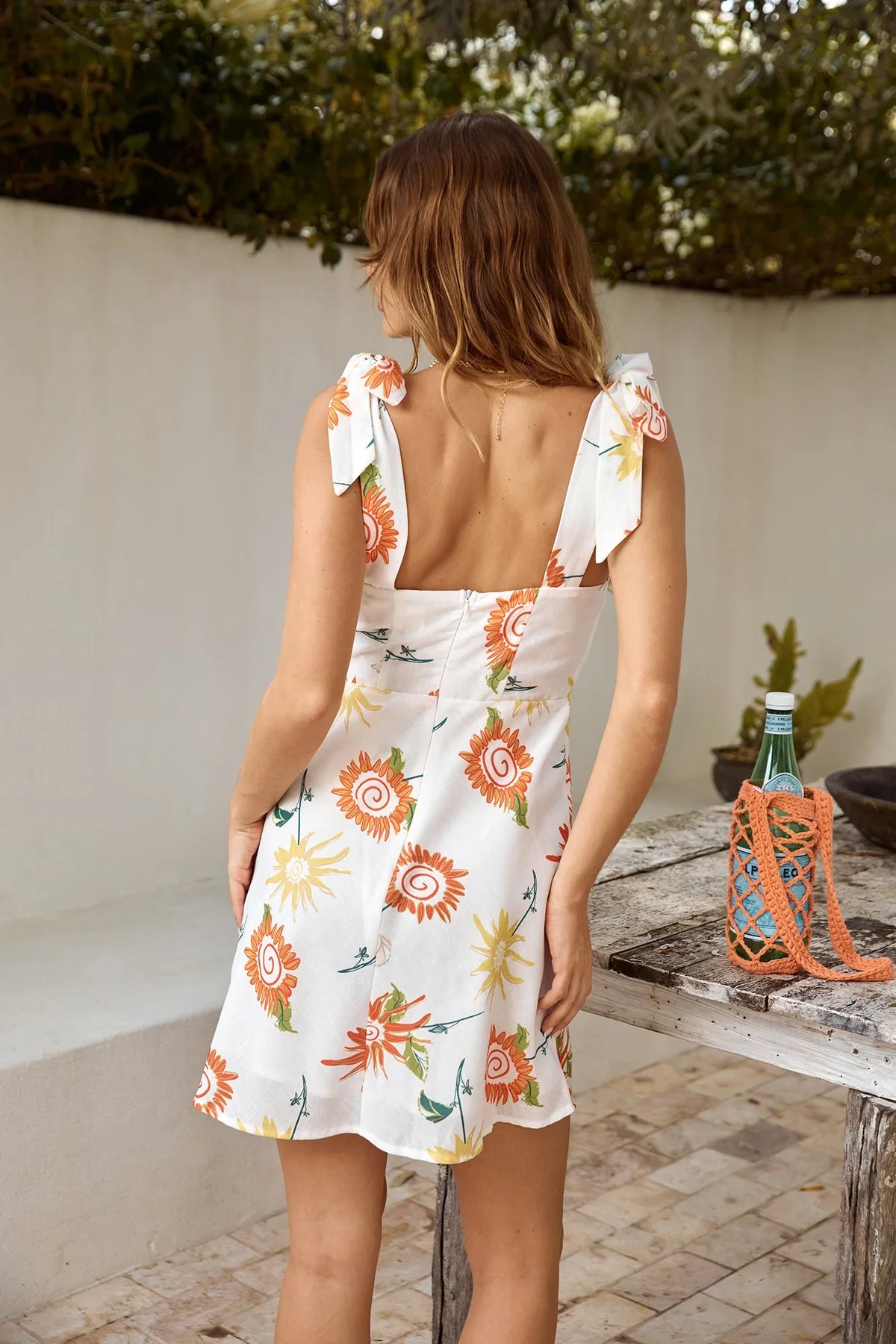 Sunshine Serenity Leinen-Minikleid Orange