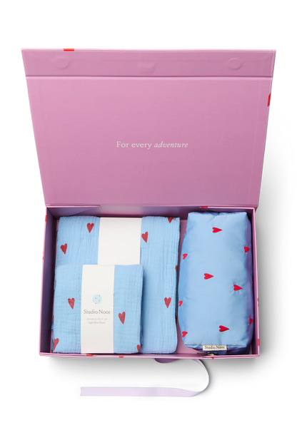 Newborn Essential Gift Set - Light Blue Hearts