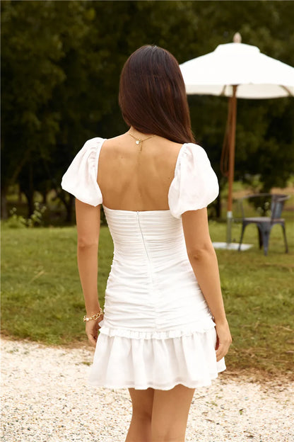 Elegantes Etui-Kleid Minikleid Weiß