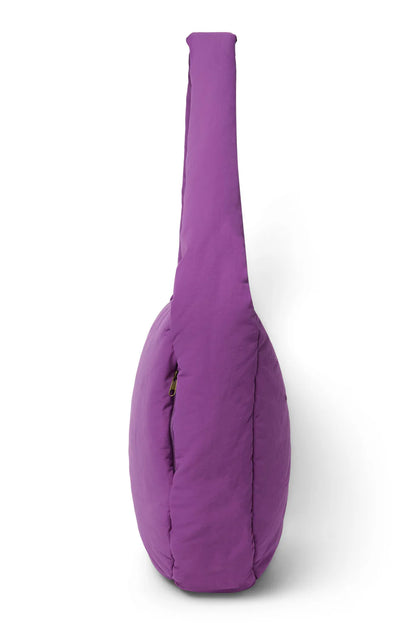 Purple Textured Puffy Cross Body Bag