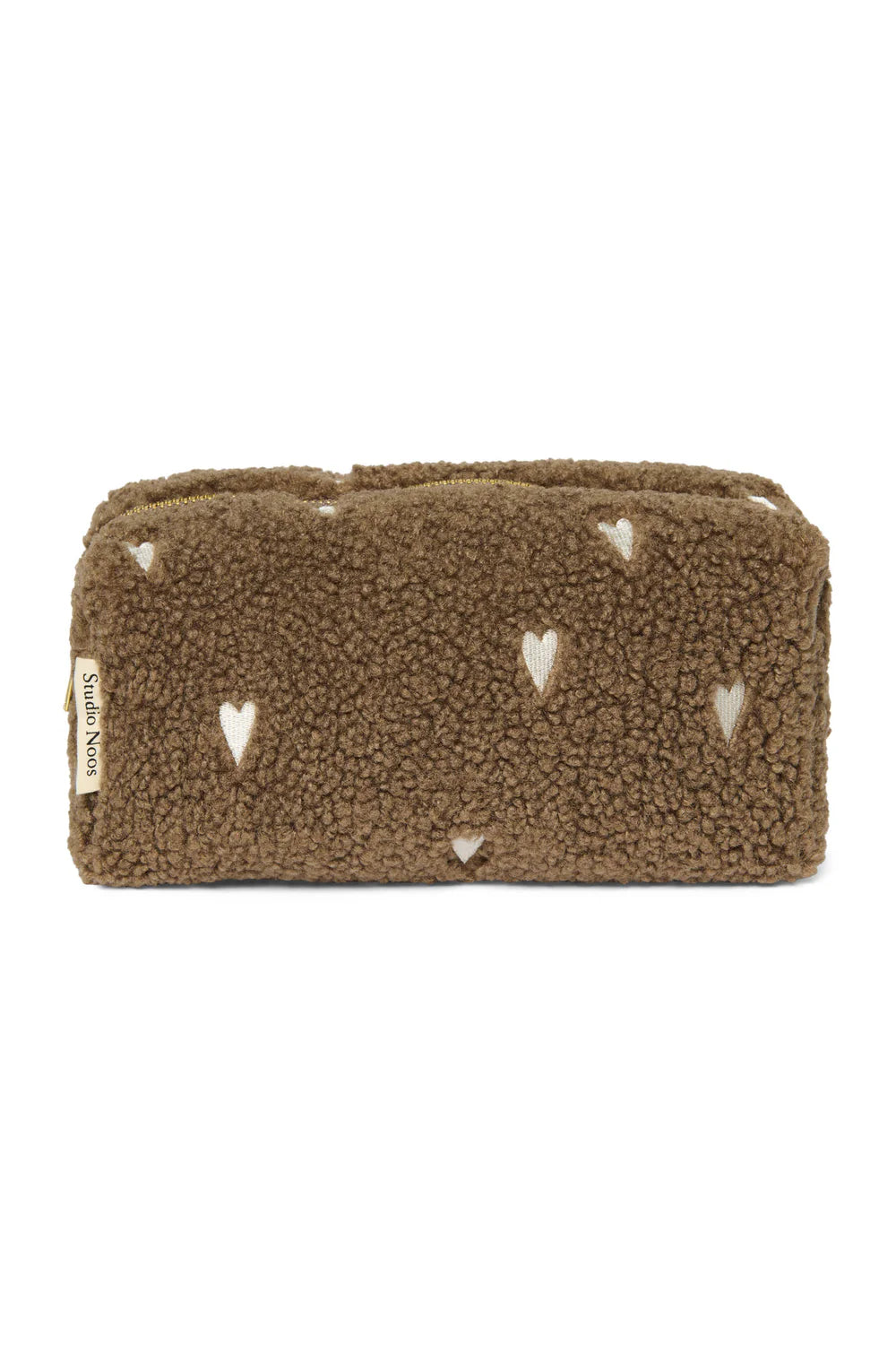 Brown Hearts Teddy Pouch