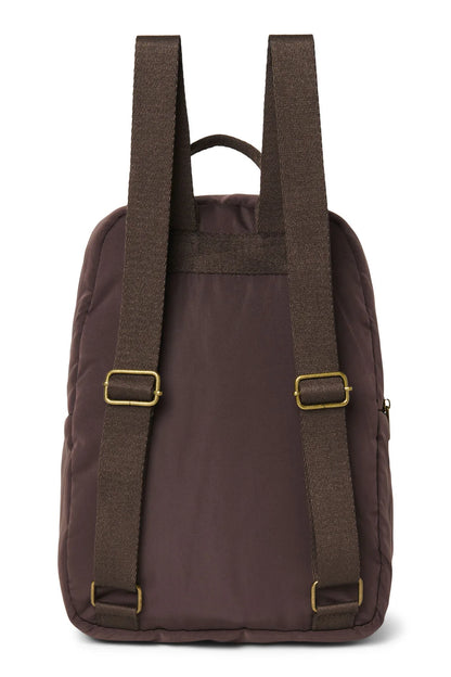 Brown Hearts Puffy Midi Backpack